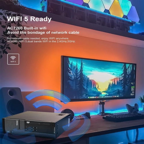 Refurbished (Good) - Dell Desktop PC 7020 SFF Mini Computer | Intel Core i5 | 16GB RAM | 256GB SSD | AC7260 Built-in WiFi 5 | Bluetooth Adapter | Windows 10 Pro | DVD-RW