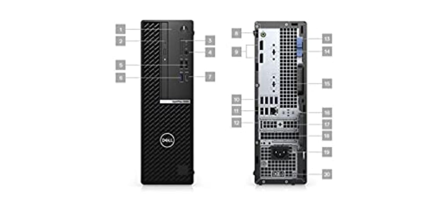 Dell Optiplex 5090 SFF Small Form Factor Desktop | Core i7-10700 - 512GB SSD Hard Drive - 32GB RAM | 8 cores @ 4.8 GHz Win 11 Pro Black (Renewed)