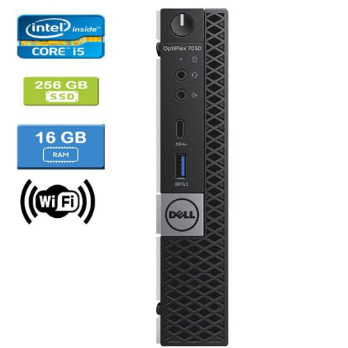 Refurbished Good Refurbished (Good) - DELL 7050 MICRO Intel Core i5-7500T 2.70 GHz, 16GB, 256GB SSD, Win 10 Pro