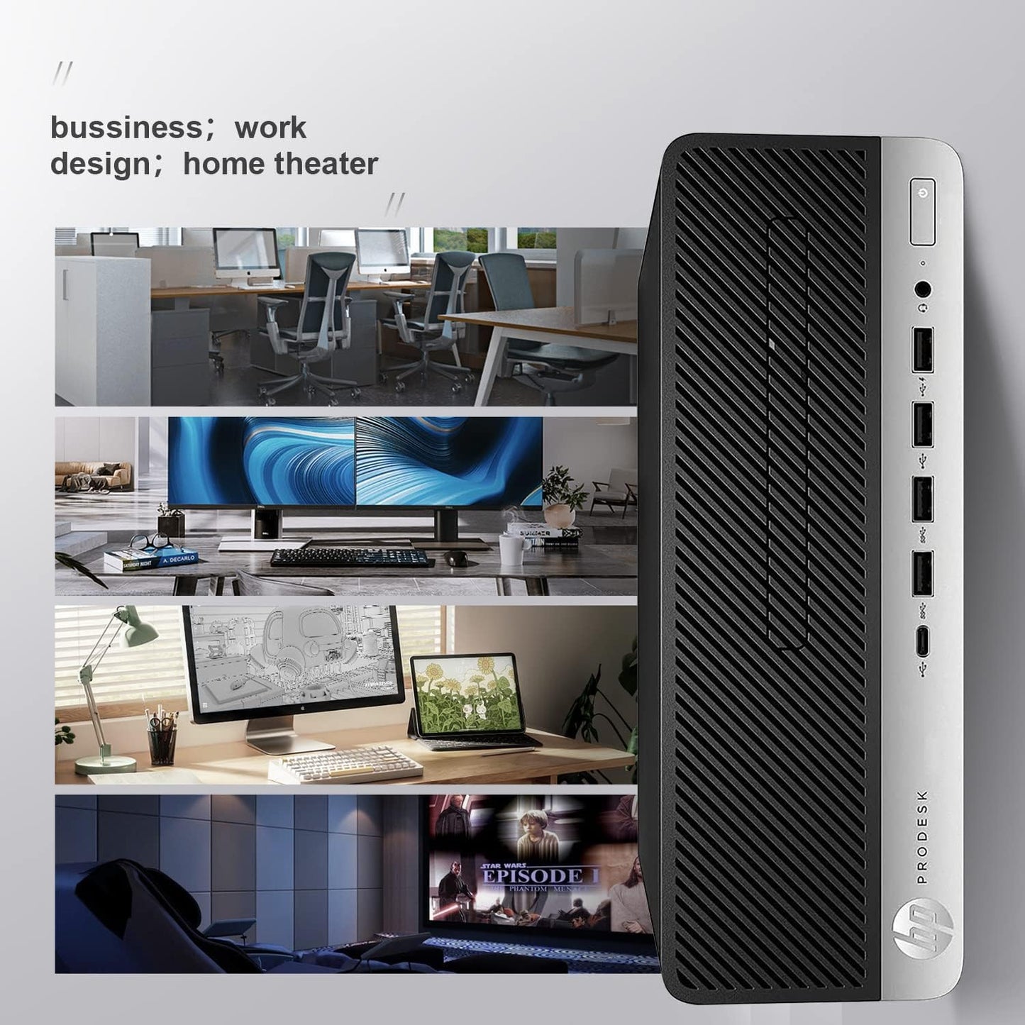 HP ProDesk 600 G4 Bussiness Desktop PC - Intel Core i5 8th Gen Processor Up to 4.10Ghz, 32GB DDR4 RAM 1TB SSD Storage, WiFi, DP to HDMI Adapter, Keyboard & Mouse, Windows 11 Pro