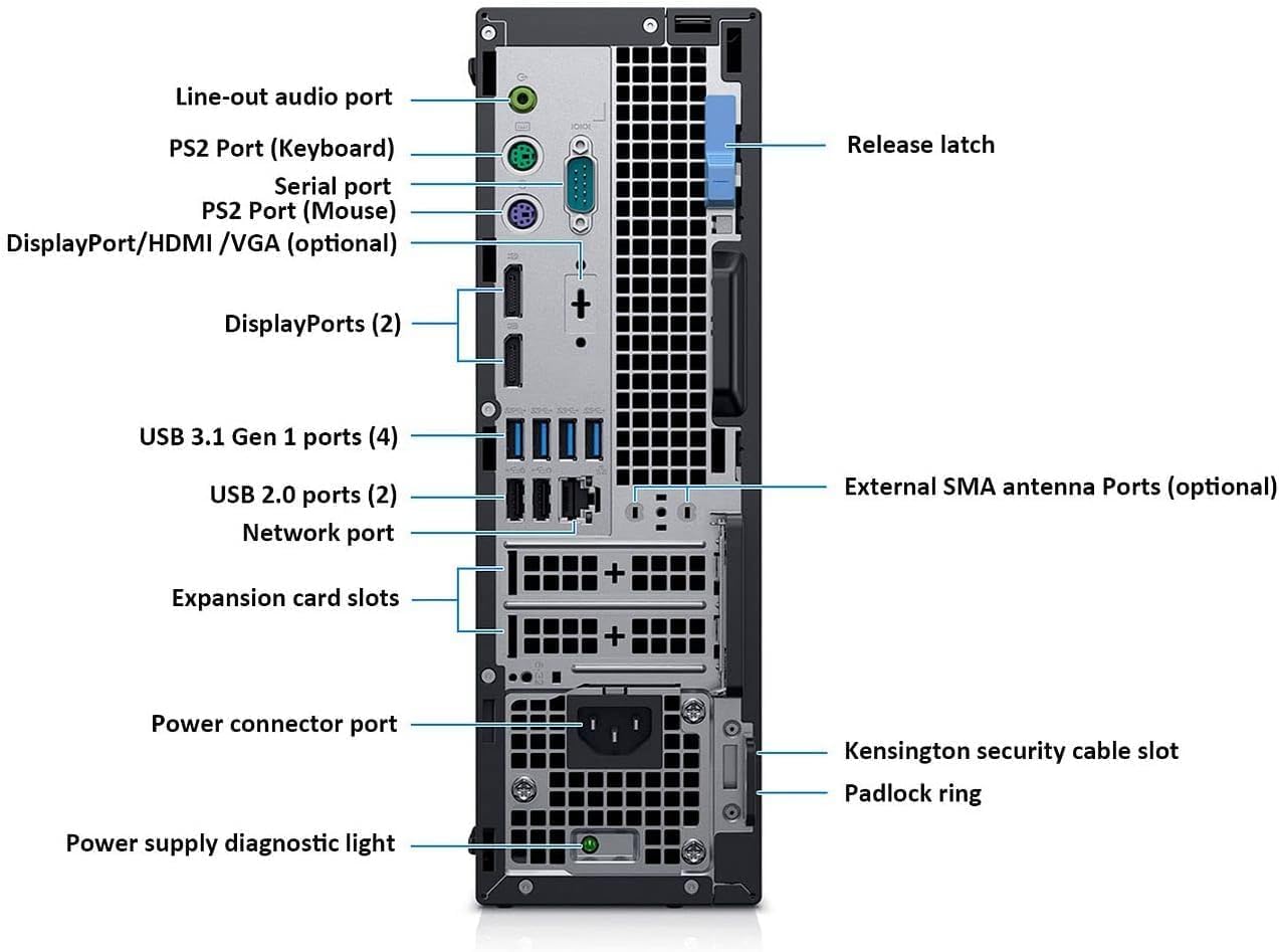 Dell Optiplex 7070 SFF Desktop PC - Intel i5-9500 6-Cores 3.30GHz Up to 4.4Ghz | 32GB DDR4 1TB NVMe M.2 SSD | WiFi + BT | HDMI Adapter | Windows 11 Pro -(Renewed)