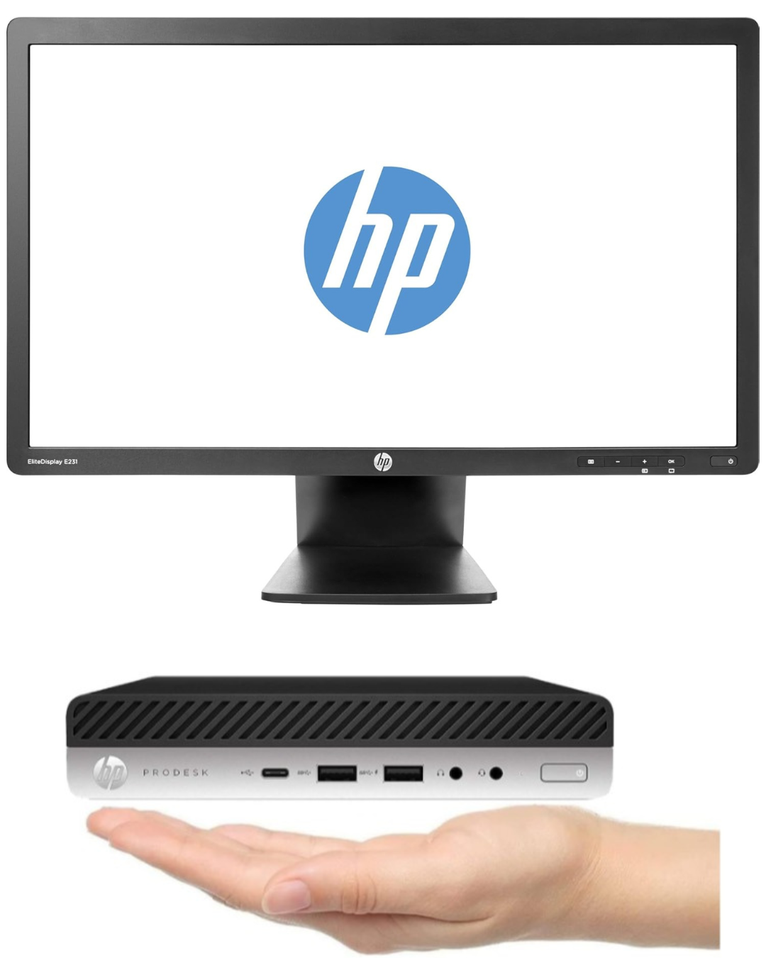 HP ProDesk 600 G4 Desktop PC with 23" Monitor, Intel Core i5 8th Gen up to 4.10GHz, 16GB DDR4 RAM, 512GB SSD, WiFi, HDMI, Keyboard & Mouse, Windows 11 Pro
