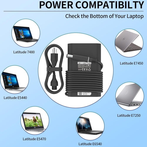 65W Laptop Charger Fit for Dell Latitude 5280 5290 5490 5491 5285 5289 5480 5488 5580 5590 5591 Latitude E5470 E6430 E6420 E7470 E5420 7490 AC Power Adapter 19.5V 3.34A, LA65NM191