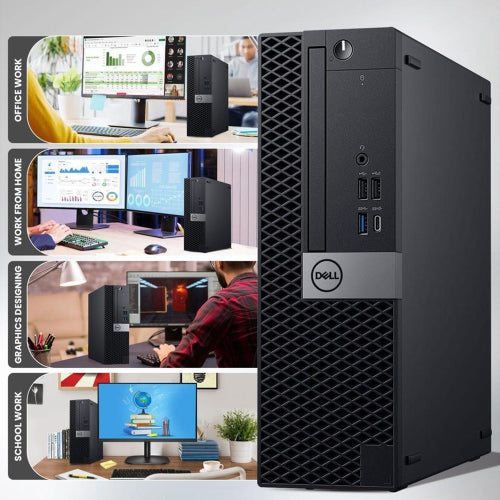 Refurbished (Good) - Dell OptiPlex SFF Windows 11 Pro Business Desktop PC | Intel i5 Hexa-Core 8th Gen upto 4.10 GHz | 16GB DDR4 RAM | 256GB SSD | Wireless Keyboard Mouse
