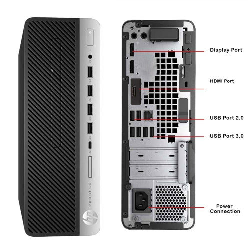 Refurbished (Good) - Hp Prodesk 600 G4 SFF Business Desktop Computer PC, (Core i7 - 8700 8th GEN/ 32GB RAM/ 1TB SSD/ WINDOWS 11 PRO) Intel Processor - Black