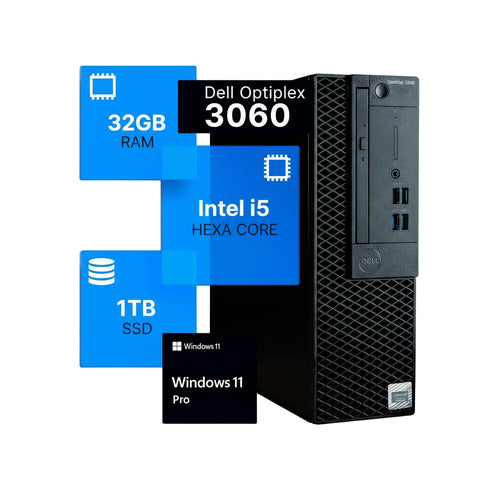 Dell OptiPlex 3060 Desktop Computers Windows 11 Pro, Hexa Core i5-8500 Up to 4.1Ghz,32GB DDR4,1TB M.2 NVMe SSD+1TB HDD,Built-in WiFi, Small Form Factor