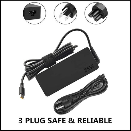65W USB-C/Type C Laptop Charger Power Supply Adapter for Lenovo Yoga Chromebook series,Thinkpad t480,Lenovo Yoga C930-13,Yoga S730-13,Yoga 920-13,Yoga 730-13,IdeaPad 730s-13,GX20P92530,ThinkPad X1 Carbon,with CA Power Cord - PCrefresh