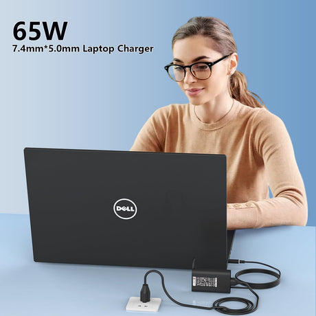 65W Laptop Charger Fit for Dell Latitude 5280 5290 5490 5491 5285 5289 5480 5488 5580 5590 5591 Latitude E5470 E6430 E6420 E7470 E5420 7490 AC Power Adapter 19.5V 3.34A, LA65NM191 ，Barrel 7.4mm tip - PCrefresh