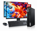 Lenovo ThinkCentre M75q Gen 2 Tiny front view with Doual monitor