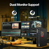 Lenovo ThinkCentre M75q Gen 2 Tiny front view with two monitor setup view