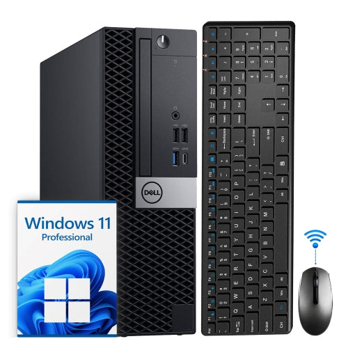 Refurbished (Good) - Dell OptiPlex SFF Windows 11 Pro Business Desktop PC | Intel i5 Hexa-Core 8th Gen upto 4.10 GHz | 16GB DDR4 RAM | 256GB SSD | Wireless Keyboard Mouse