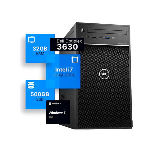 Dell Precision 3630 Tower Desktop | Intel Core i7-8700 | 32GB DDR4 RAM | 500GB SSD | Windows 11 Pro | Renewed