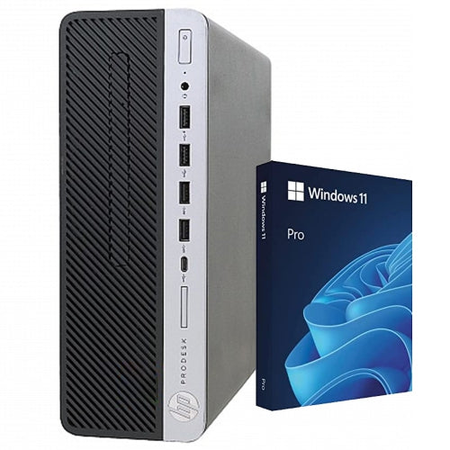 Refurbished (Good) - Hp Computers ProDesk SFF WINDOWS 11 PRO Business Desktop PC Computer System | Intel Hexa-Core i5 8th Gen | 32GB DDR4 RAM | New 1TB SSD | WIFI Bluetooth