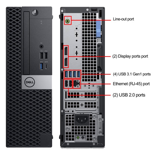 Refurbished (Good) - Dell OptiPlex SFF Windows 11 Pro Business Desktop PC | Intel i5 Hexa-Core 8th Gen upto 4.10 GHz | 16GB DDR4 RAM | 256GB SSD | Wireless Keyboard Mouse