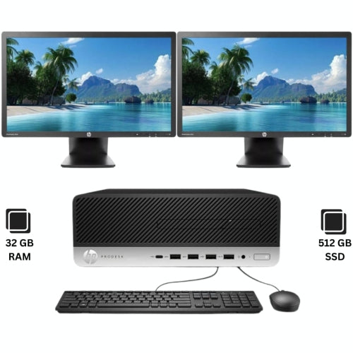 HP ProDesk 600 G3 Desktop – Intel Core i5 6th Gen – 32GB RAM – 512GB SSD – Windows 10 Pro – Refurbished (Excellent ) - PCrefresh