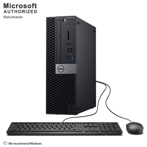 Refurbished (Good) - Dell OptiPlex 5070 SFF, Intel Six Core i5 9500 up to 4.4 GHz, 16 GB DDR4 RAM, 512 GB SSD, Windows 10 Pro 64 Bit (EN/FR/ES)